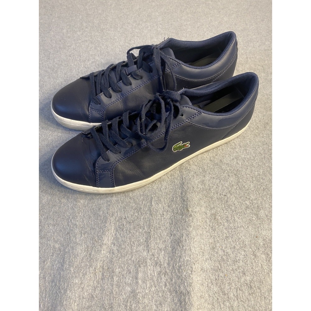 Lacoste Shoes Men  11 Straightset Sneakers Lace‎ Up 11941 Blue Leather  Casual